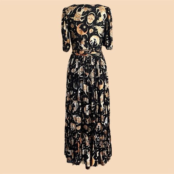Black Milk Octobers Moon Maxi Dress Size L Whimsigoth Celestial Witchy Astrology - Picture 2 of 14